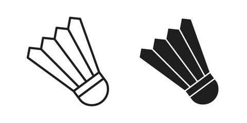 Shuttlecock icons Concepts. black solid and line stroke designs for web and app use