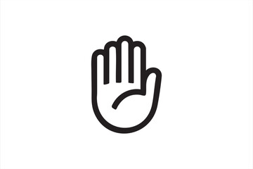 Stop hand icon for warning prompts and restriction interface designs