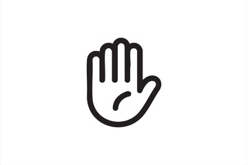 Bold hand gesture symbol for safety dashboards and alert graphics