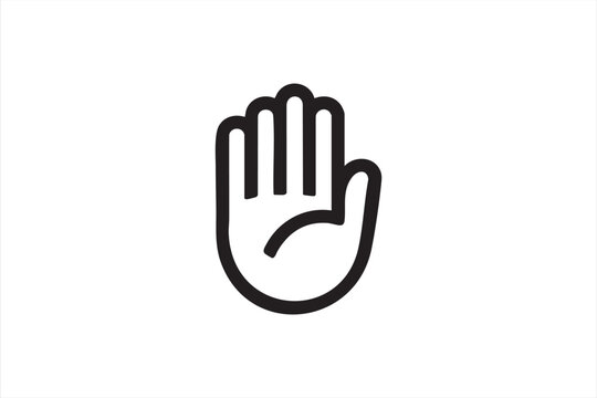 Stop hand icon for warning prompts and restriction interface designs