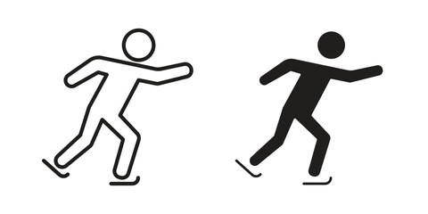 Skating icons Concepts. black solid and line stroke designs for web and app use