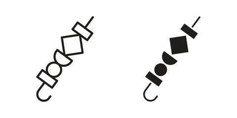 Skewer icons Concepts. black solid and line stroke designs for web and app use