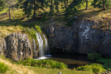 Randonnees waterfall Nouvelle Aquitaine Creuse with streaming water