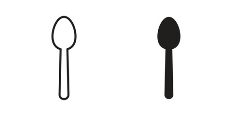 Spoon icons Concepts. black solid and line stroke designs for web and app use