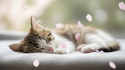 “cute cat posing in golden light with soft background, gentle dreamy atmosphere, premium commercial pet stock photography aesthetic”
