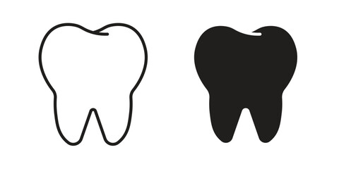 Teeth icons Concepts. black solid and line stroke designs for web and app use