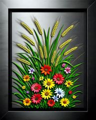 Naklejka premium Flowers and leaves