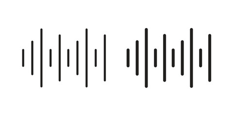Waveform icons Concepts. black solid and line stroke designs for web and app use