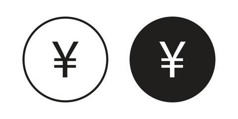 Fototapeta premium Yen icons Concepts. black solid and line stroke designs for web and app use