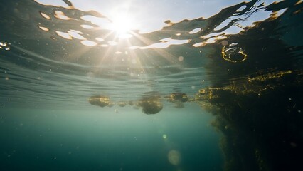 Underwater Sunlight - A Glimpse of the Oceans Surface.