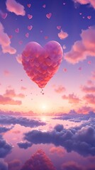 Fototapeta premium Heart shapes sky backgrounds outdoors.