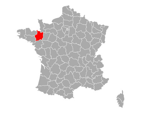 Karte von Ille-et-Vilaine in Frankreich