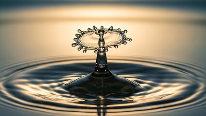 Water Drop Collision Creates a Crown-Like Splash in Still Water.