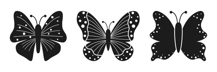 Butterfly icon set collection in flat style. Insect vector illustration on isolated background. Flying bug sign business concept.