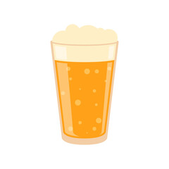 Beer glass icon in flat style. Alcohol mug vector illustration on isolated background. Beverage drink sign business concept.
