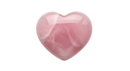 Fototapeta premium Isolated pink Rose Quartz heart crystal, polished gemstone for Valentines day gift, love