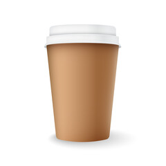 Coffee drink icon in flat style. Tea, cappuccino, latte vector illustration on isolated background. Paper cup sign business concept.
