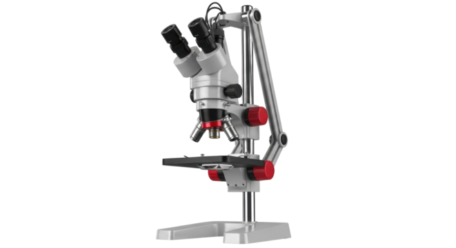 Isolated stereoscopic microscope with boom stand, optical equipment for medical research