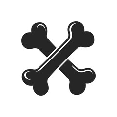 Dog bone icon in flat style. Animal cookie vector illustration on isolated background. Skeleton bones sign business concept.