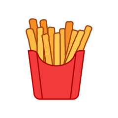 French fries icon in flat style. Fast food snack vector illustration on isolated background. Crispy potato sign business concept.