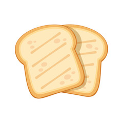 Sliced bread icon in flat style. Bread toast vector illustration on isolated background. Breakfast snack sign business concept.