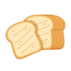 Sliced bread icon in flat style. Bread toast vector illustration on isolated background. Breakfast snack sign business concept.