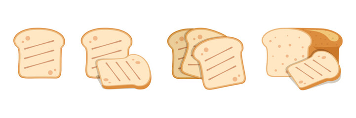 Sliced bread icon in flat style. Bread toast vector illustration on isolated background. Breakfast snack sign business concept.