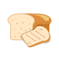 Sliced bread icon in flat style. Bread toast vector illustration on isolated background. Breakfast snack sign business concept.