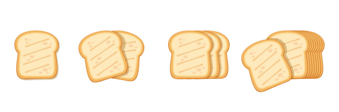 Sliced bread icon in flat style. Bread toast vector illustration on isolated background. Breakfast snack sign business concept.