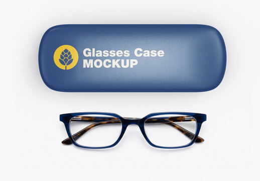 Glasses Case and Eyewear Mockup