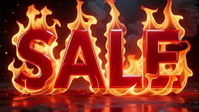 Blazing hot sale announcement video with dynamic flame effects for your next promotion