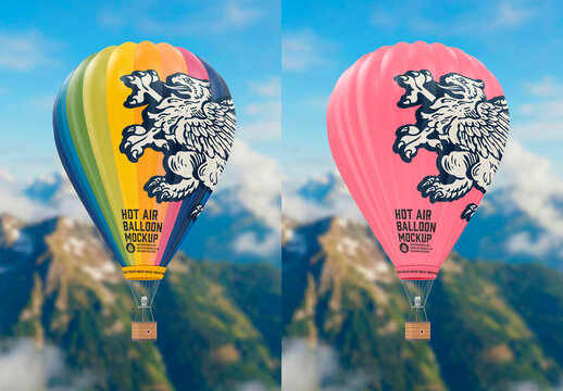 Hot Air Balloon Mockup