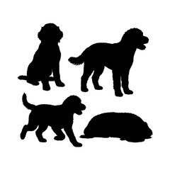 Black Lab Retriever Dog Silhouette Vector Set