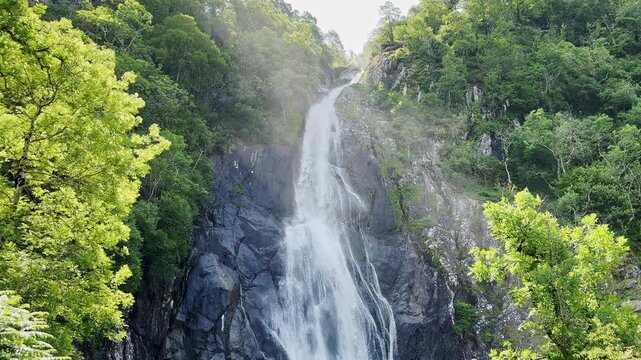 Aber Falls in Snowdonia Eryri National Park, Abergwyngregyn, Gwynedd, Wales, United Kingdom