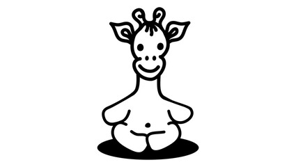 giraffe toy symbol, black isolated silhouette