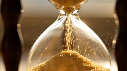 Golden sand flowing through a vintage hourglass timer against a soft background symbolizing the passage of time and the fleeting nature of moments in life - Powered by Adobe