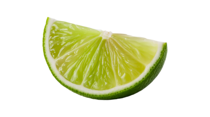 lime wedge isolated on transparent background