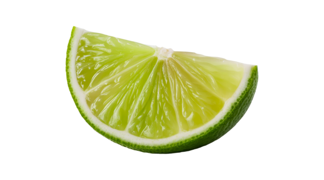 lime wedge isolated on transparent background