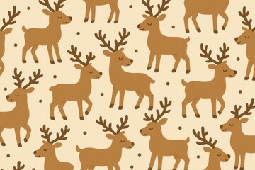 Obraz premium Charming reindeer pattern illustration background
