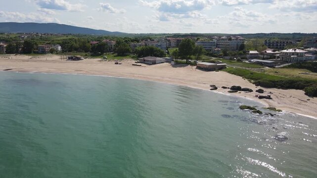 Aerial view of Black sea coast near village of Lozenets, Burgas Region, Bulgaria 