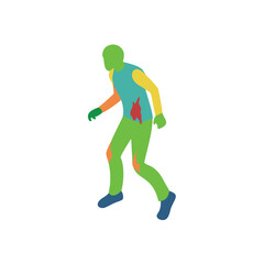 Obraz premium Zombie Silhouette Walking Vector Color Icon Illustration