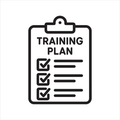 Minimalist training plan clipboard icon