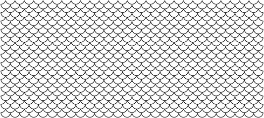 line art of fish scale pattern isolated on white background, tile pattern line, mermaid tail pattern grid for decoration © Never Give up 