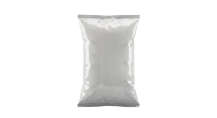 Blank or white plastic bag snack packaging isolated on white