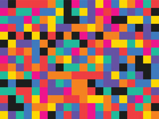 Vibrant colorful abstract pixel pattern background texture for graphic design and digital projects isolated PNG with Transparent Background