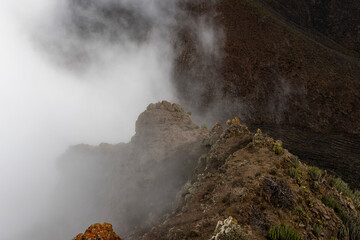 Panoramic view from Roque del Conde Mountain onto a lava plateau. Tenerife, Canary Islands.