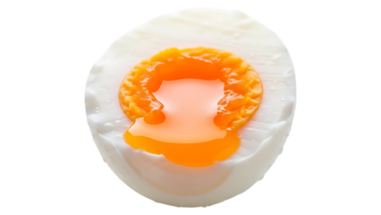 Soft-boiled egg, vibrant runny orange yolk, healthy breakfast