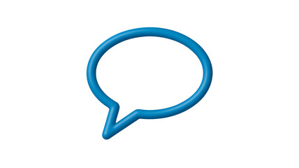 Naklejka premium 3D Speech Bubble Icon Isolated on White Background