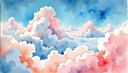 Blue sky with clouds vast expanse of blue sky filled with various cloud formations creating serene atmosphere