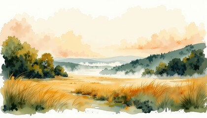 Scenic landscape painting trees and water artistic depiction of natural landscape featuring prominent trees and serene body of water